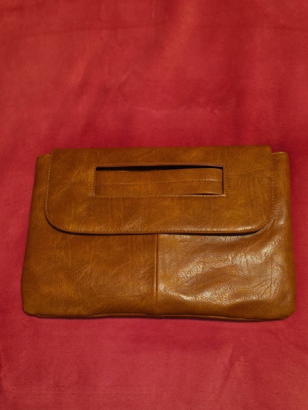 Classic Brown Leather Women's Clutch 3-Way Bag